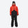 Men's waterproof 2L snow jacket and pants set - orange and black colorblock, for cold-weather winter sports