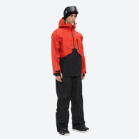 
                  
                    Colorblock ski jacket and pants set - orange-red and black colorblock, for cold-weather winter sports
                  
                