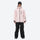 Men's breathable ski jacket and pants combo - light pink jacket with black pants, for cold-weather winter sports