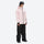 Men's colorblock snowboard jacket and pants - light pink jacket with black pants, for skiing and snowboarding