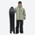 Men's breathable ski jacket and pants combo - sage green jacket with black pants, for skiing and snowboarding