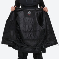 
                  
                    Men's breathable ski jacket and pants combo - black, interior lining open flat detail, for skiing and snowboarding
                  
                
