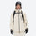 Unisex waterproof 3L bib snow pants - cream jacket with backpack, front view with backpack, for cold-weather winter sports