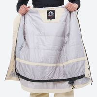 
                  
                    Men's colorblock snowboard jacket and pants - cream, interior lining open flat detail, for cold-weather winter sports
                  
                