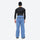 Men's 2-layer snowboard jacket and pants set - blue snow pants, on-model back view, for cold-weather winter sports