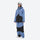 Breathable ski jacket and snow pants combo - blue and black colorblock, for skiing and snowboarding