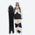 Breathable ski jacket and snow pants combo - cream and black colorblock, for resort and backcountry days