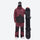 Men's breathable ski jacket and pants combo - wine and black colorblock, for powder and piste riding