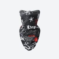 
                  
                    Bold print winter facemask for snow sports - black rock print facemask neckwarmer, product view, for winter mountain trips
                  
                
