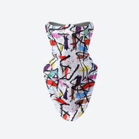 
                  
                    Graffit print facemask and neckwarmer with velcro - white print facemask neckwarmer, for skiing and snowboarding
                  
                