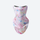 Graphic print ski facemask neck gaiter - pink watercolor print facemask neckwarmer, product view, for winter mountain trips