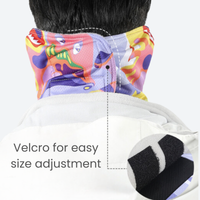 
                  
                    Bold print winter facemask for snow sports - color print facemask neckwarmer with velcro text, for snow sports weekends
                  
                