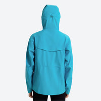
                  
                    Women's lightweight hooded wind jacket with pocket - turquoise hooded anorak, for resort and street wear
                  
                