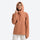 Women's breathable half-zip pullover rain jacket - terracotta hooded anorak, for hiking and trail walking