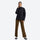 Women's breathable half-zip pullover rain jacket - black hooded anorak with brown pants, for cold-weather outdoor wear