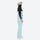 Unisex waterproof 3L snow bib pants - ice blue bib pants with black top, on-model side view, for skiing and snowboarding