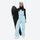 Unisex waterproof 3L snow bib pants - ice blue bib pants with black top, for cold-weather winter sports