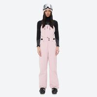 
                  
                    Breathable 3-layer ski bibs with cross-back straps - pink bib pants with black top, for resort and backcountry days
                  
                