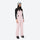 Unisex waterproof 3L snow bib pants - pink bib pants with black top, on-model front view, for powder and piste riding