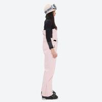 
                  
                    Breathable 3-layer ski bibs with cross-back straps - pink bib pants with black top, for cold-weather winter sports
                  
                