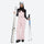 Unisex snowboard bib pants with snow gaiters - pink bib pants with black top, for powder and piste riding