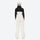 Unisex waterproof 3L snow bib pants - white bib pants with black top, on-model back view, for resort and backcountry days