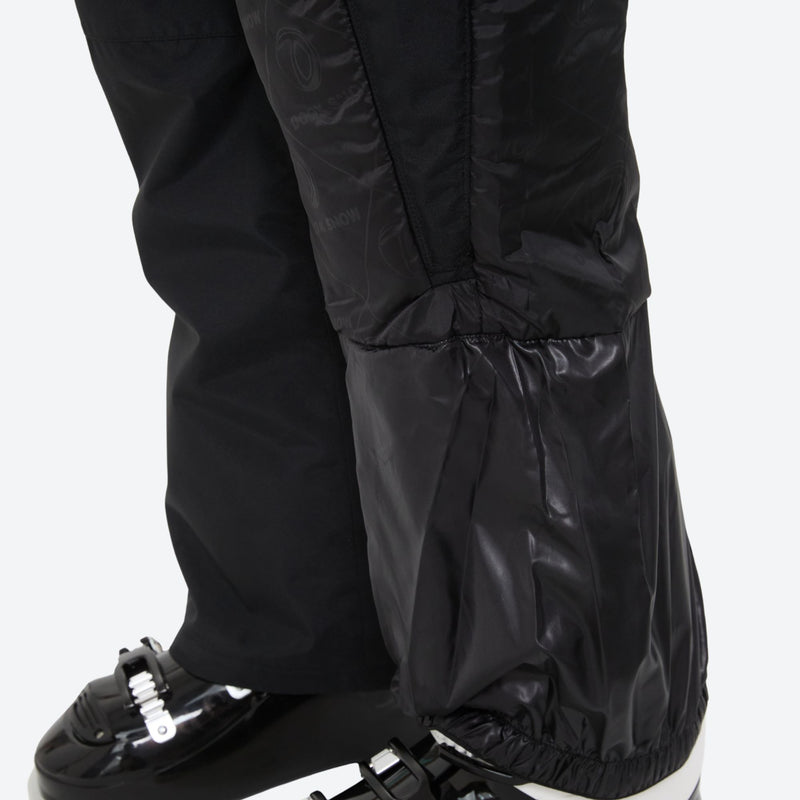 Breathable 3-layer ski bibs with cross-back straps - black, for cold-weather winter sports