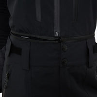 
                  
                    Unisex waterproof 3L snow bib pants - black, waistband snap close-up detail, for skiing and snowboarding
                  
                