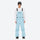 Men's waterproof 3L bib snow pants - ice blue bib snow pants with white top, for cold-weather winter sports