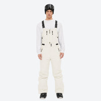 
                  
                    Men's breathable 3-layer suspender ski pants with pockets - white bib snow pants with white top, for skiing and snowboarding
                  
                