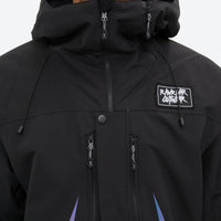 
                  
                    Unisex waterproof one-piece snow suit - black one-piece suit, chest zip close-up detail, for skiing and snowboarding
                  
                