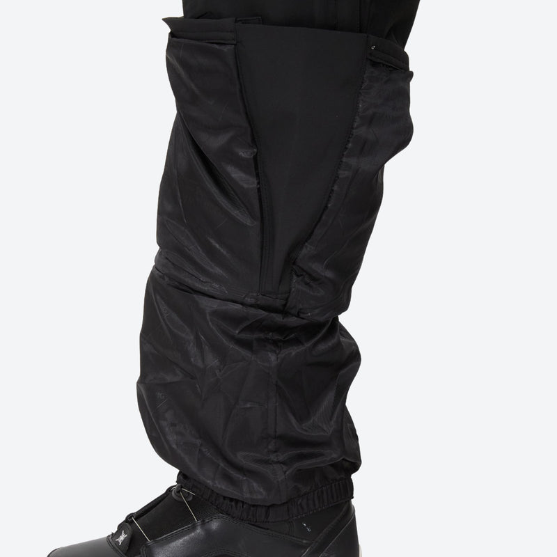 Breathable full-body ski suit with waist belt - black one-piece suit, waist belt buckle adjusts fit