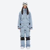 
                  
                    One-piece snowboard suit with knee reinforcement - ice blue one-piece suit, for resort and backcountry days
                  
                