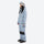 Unisex waterproof one-piece snow suit - ice blue one-piece suit, on-model side view, for powder and piste riding