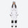 Breathable full-body ski suit with waist belt - white one-piece suit, for cold-weather winter sports
