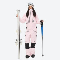 
                  
                    Unisex waterproof one-piece snow suit - pink one-piece suit, for cold-weather winter sports
                  
                