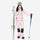 Breathable full-body ski suit with waist belt - pink one-piece suit, for skiing and snowboarding