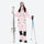 One-piece snowboard suit with knee reinforcement - pink one-piece suit, for powder and piste riding