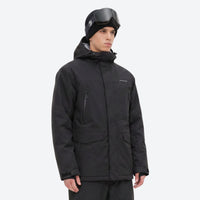 
                  
                    Men's 2-layer snowboard jacket and pants - black jacket with black pants, for resort and backcountry days
                  
                