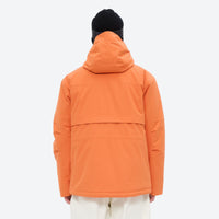 
                  
                    Men's 2-layer snowboard jacket and pants - orange jacket, on-model back view, for resort and backcountry days
                  
                