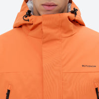 
                  
                    Men's waterproof 2L snow jacket and pants series - orange, collar close-up detail, for cold-weather winter sports
                  
                