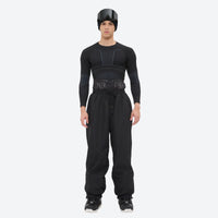 
                  
                    Men's 2-layer snowboard jacket and pants - black base layer top with black pants, for skiing and snowboarding
                  
                