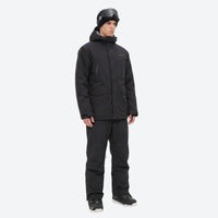 
                  
                    Men's quilted lining breathable ski jacket set - black jacket with black pants, for cold-weather winter sports
                  
                
