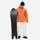 Men's quilted lining breathable ski jacket set - orange jacket with white pants, for powder and piste riding