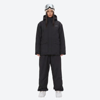 
                  
                    Unisex waterproof 2L snow jacket and pants series - black jacket with black pants, for powder days and winter commute
                  
                