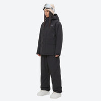 
                  
                    Breathable ski jacket with taped line details - black jacket with black pants, for cold-weather winter sports
                  
                