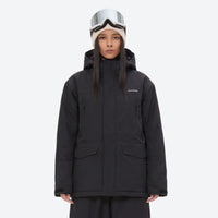 
                  
                    Breathable ski jacket with taped line details - black jacket with black pants, for skiing and snowboarding
                  
                