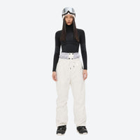 
                  
                    Breathable ski jacket with taped line details - white snow pants with black top, for resort and street wear
                  
                