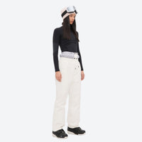
                  
                    Unisex 2-layer snowboard jacket and pants - white snow pants with black top, for powder days and winter commute
                  
                