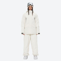 
                  
                    Unisex waterproof 2L snow jacket and pants series - white jacket with white pants, for cold-weather winter sports
                  
                